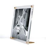 Wexel Art 10"x12" Tabletop Double-Panel Acrylic Picture Frame for 8x10" Images with gold posts - style TBL1012G