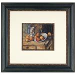 framed artwork Kettle, Glass and Fruit by Paul Cezanne