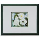 framed print of White flowers.