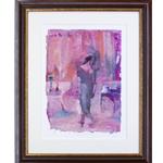 framed artwork girl rose and green by Jacqueline Crofton