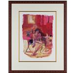 Framed artwork girl in color by Jacqueline Crofton