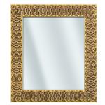 Distressed-Gold Panel with Gold-Chain Relief Wood Mirror - 14½x16½" | Frame It/ Waban Gallery