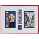 framed stamps Marilyn Monroe, James Dean and Elvis