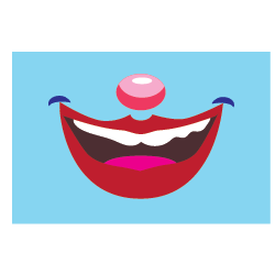 Clown Face graphic - blue background