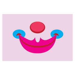 Clown Face graphic - pink background