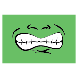 Green Growl face graphic