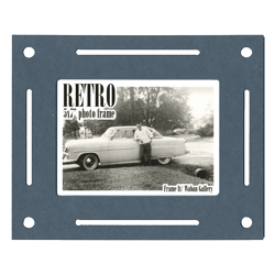 Retro Frame rear panel - blue morse 5x7 inch tabletop picture frame from Frame It / Waban Gallery in Newton, Massachusetts