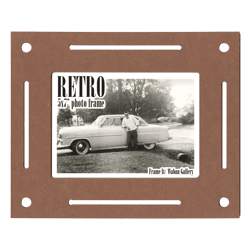 Retro Frame rear panel - brown morse 5x7 inch tabletop picture frame from Frame It / Waban Gallery in Newton, Massachusetts