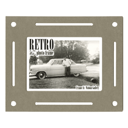 Retro Frame rear panel - gray morse 5x7 inch tabletop picture frame from Frame It / Waban Gallery in Newton, Massachusetts