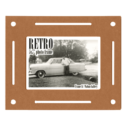 Retro Frame rear panel - orange morse 5x7 inch tabletop picture frame from Frame It / Waban Gallery in Newton, Massachusetts