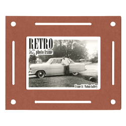 Retro Frame rear panel - red morse 5x7 inch tabletop picture frame from Frame It / Waban Gallery in Newton, Massachusetts