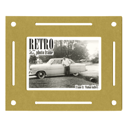 Retro Frame rear panel - yellow morse 5x7 inch tabletop picture frame from Frame It / Waban Gallery in Newton, Massachusetts