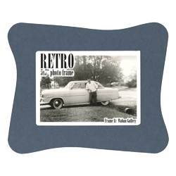 Retro Frame rear panel - blue wavy 5x7 inch tabletop picture frame from Frame It / Waban Gallery in Newton, Massachusetts