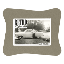 Retro Frame rear panel - gray wavy 5x7 inch tabletop picture frame from Frame It / Waban Gallery in Newton, Massachusetts