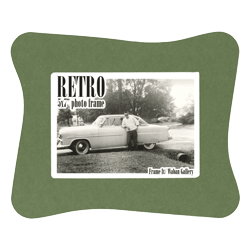 Retro Frame rear panel - green wavy 5x7 inch tabletop picture frame from Frame It / Waban Gallery in Newton, Massachusetts