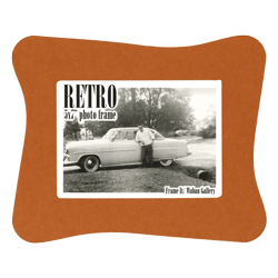 Retro Frame rear panel - orange wavy 5x7 inch tabletop picture frame from Frame It / Waban Gallery in Newton, Massachusetts