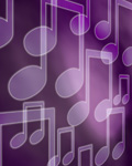 Purple Music Notes background image