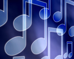 Blue Music Notes background image