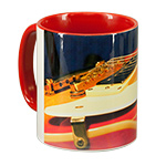 Ceramic mug, 11 oz. Color handle