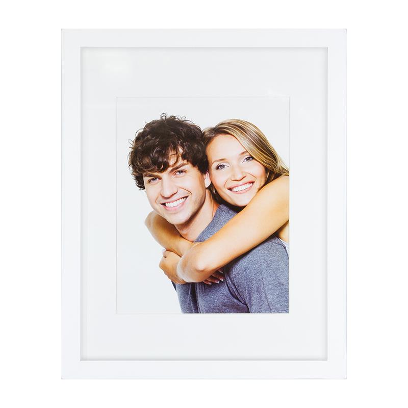 Nielsen 8x10 Tribeca white photo frame with 5x7 mat - WD07MW