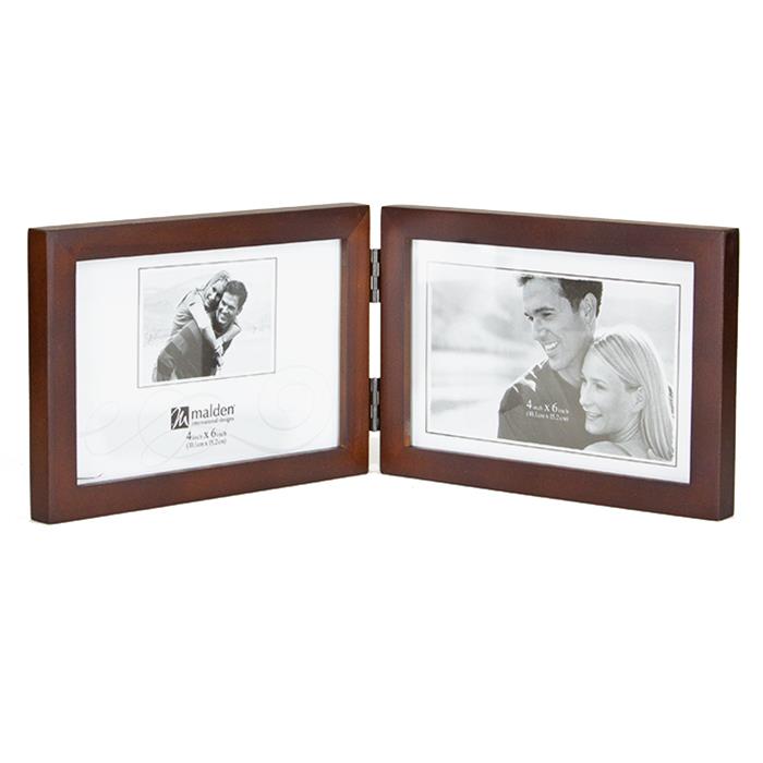 Malden international 4x6 Walnut Horizontal Hinged Double Ready Made Frames - style 6418-46DH | Frame It/ Waban Gallery