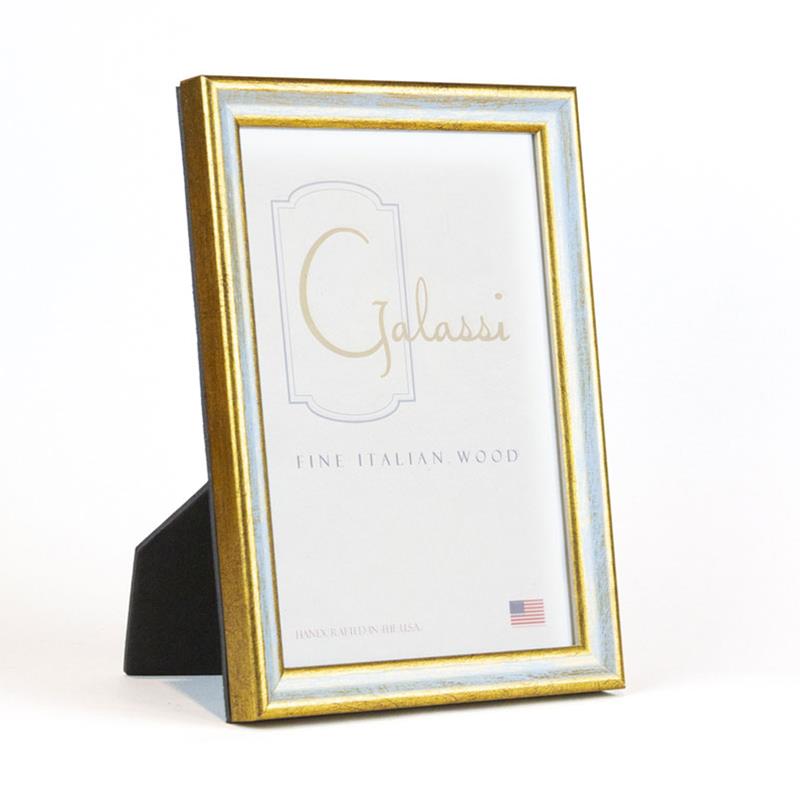 F.G. Galassi gold and blue ready made 4x6 picture frame  - style 14846 at Frame It Waban Gallery