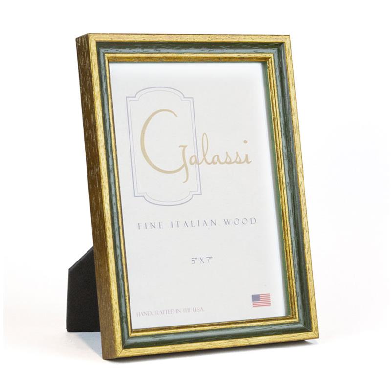 F.G. Galassi 5x7 green & gold ready made frame - style 16557 | Frame It Waban Gallery 