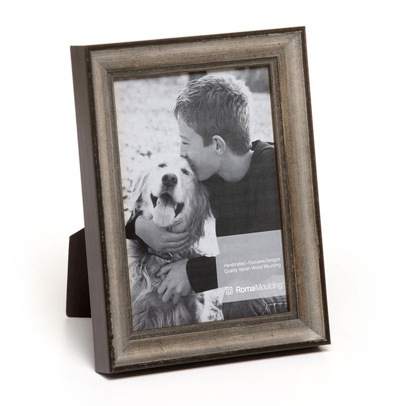 Roma aged silver & Black 8x10 ready made picture frame style 1702054-80 - at Frame It Waban Gallery