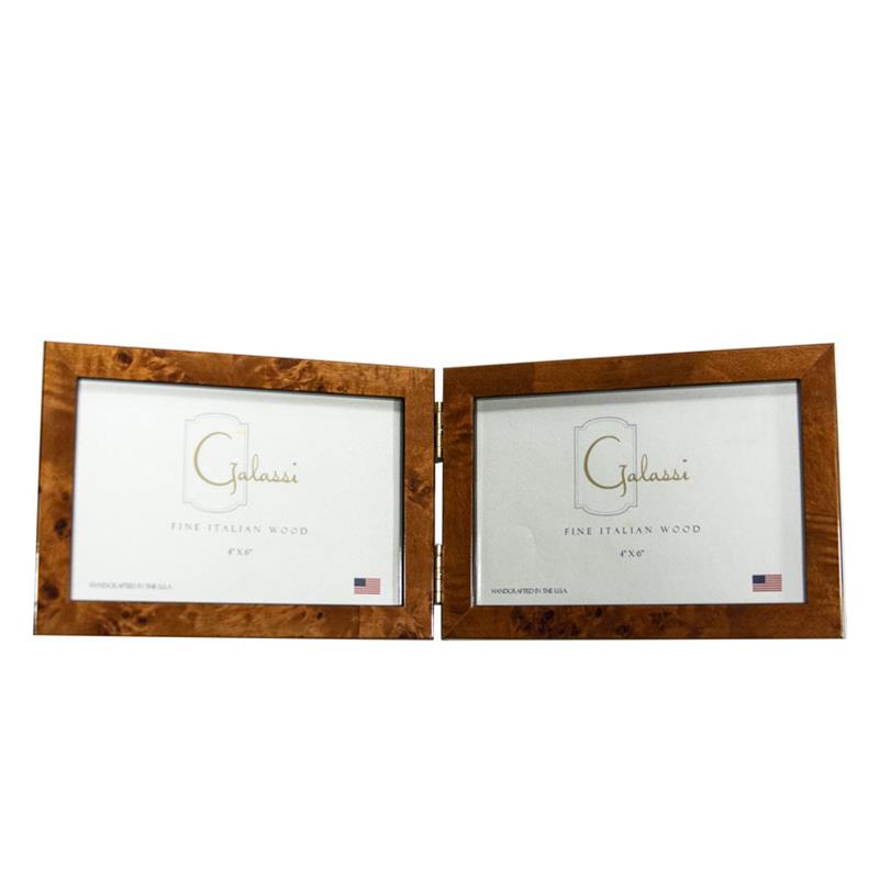 F.G. Galassi Chestnut 4x6 Hinged Double Burlwood Ready Made Frame - style 27746H2 | Frame It/ Waban Gallery