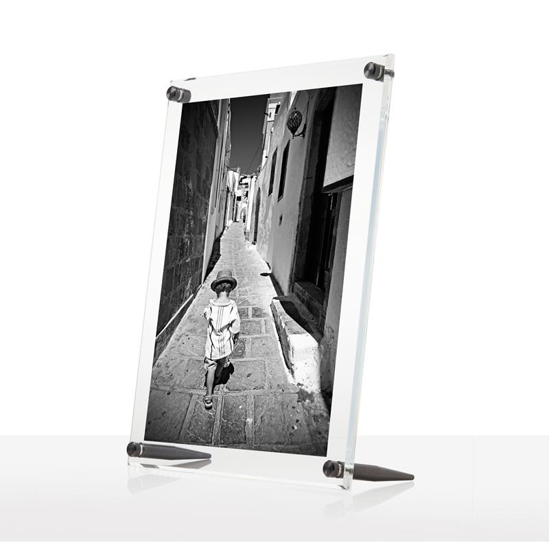 Wexel Art 10"x12" Tabletop Double-Panel Acrylic Picture Frame for 8x10" Images with Graphite Stands - style TBL1012C