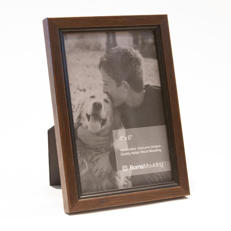 Roma 4x6 Florentine Walnut Ready made picture frame - style 550087