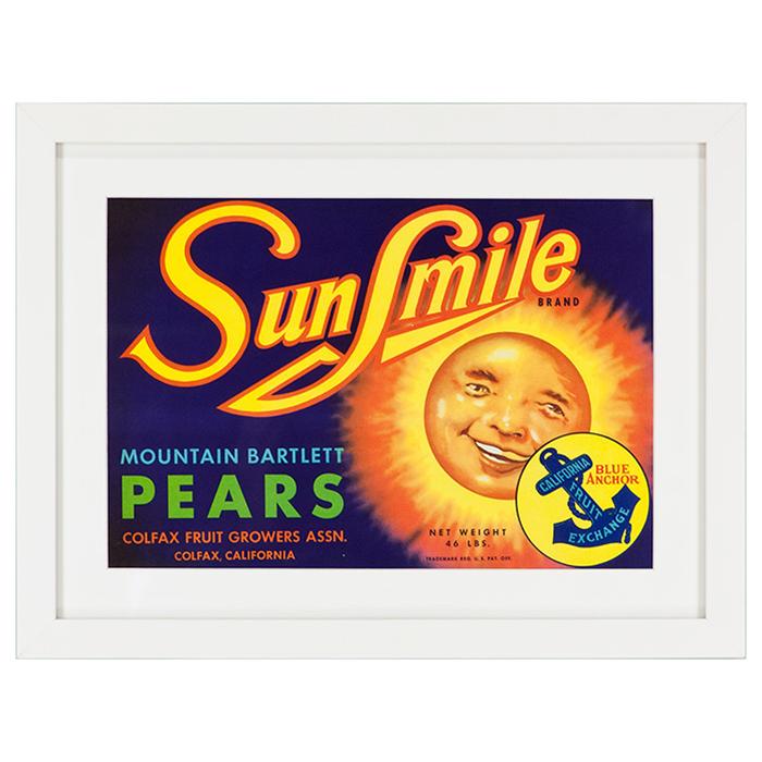 framed sun smile pears advertising poster framed