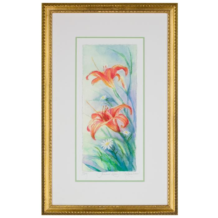 framed artwork "Summer Lilies" by Kathleen Cantin