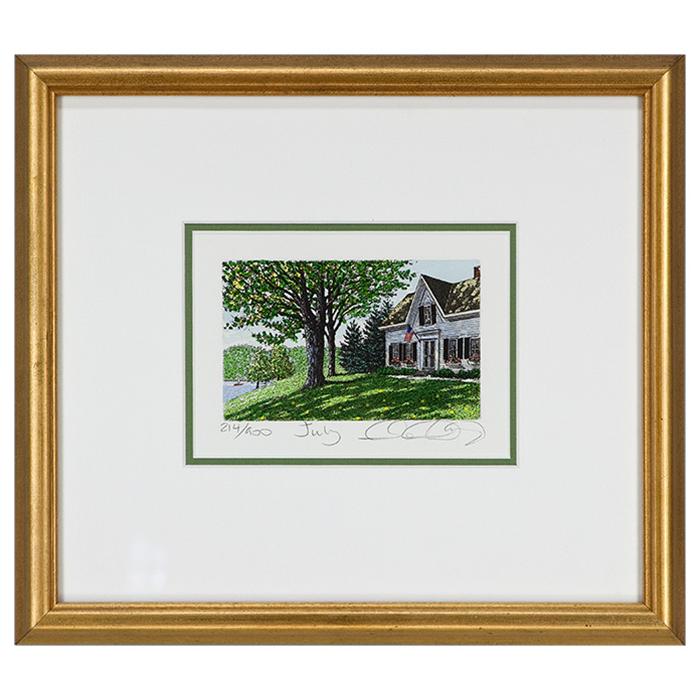 framed artwork "July" by Caroll Collette