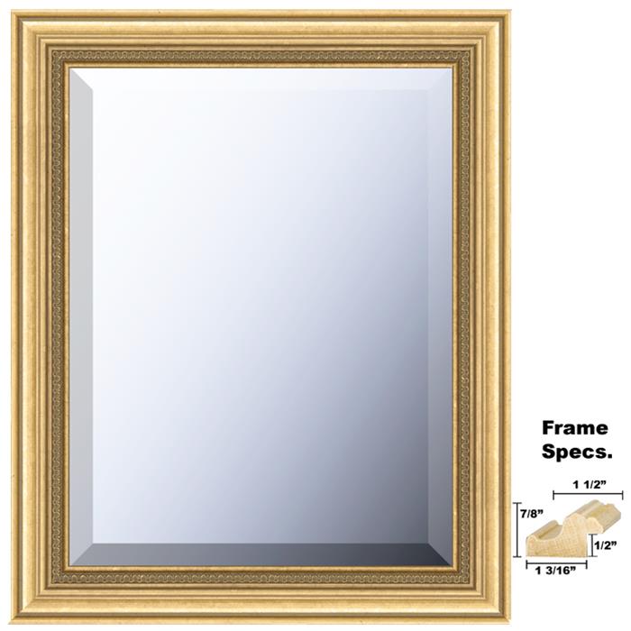 Newton Series Framed Mirror Style 274 Gold Wood Frame - In Many Sizes | Frame It Waban Gallery