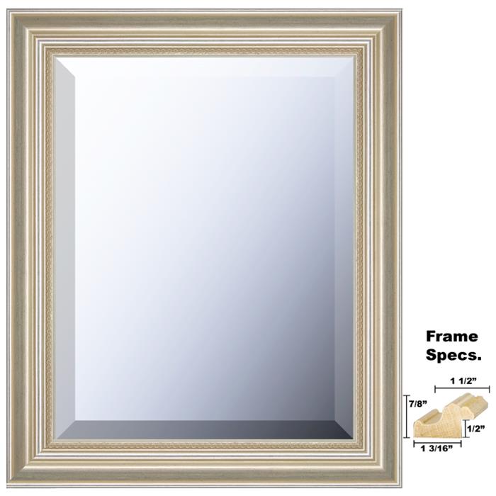 Newton Series Framed Mirror Style 311 Silver Wood Frame - In Many Sizes | Frame It Waban Gallery