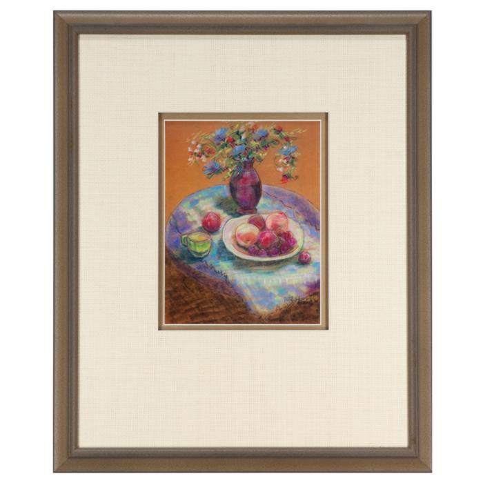 framed artwork Flowers and Fruit by P. Flaherty