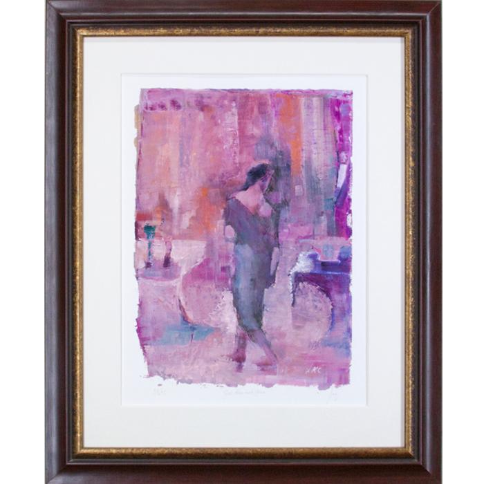 framed artwork girl rose and green by Jacqueline Crofton