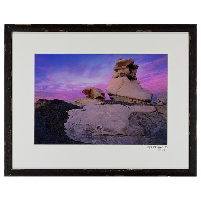 framed photo of Purple Sunset Over Rocks by Cyril Mazansky