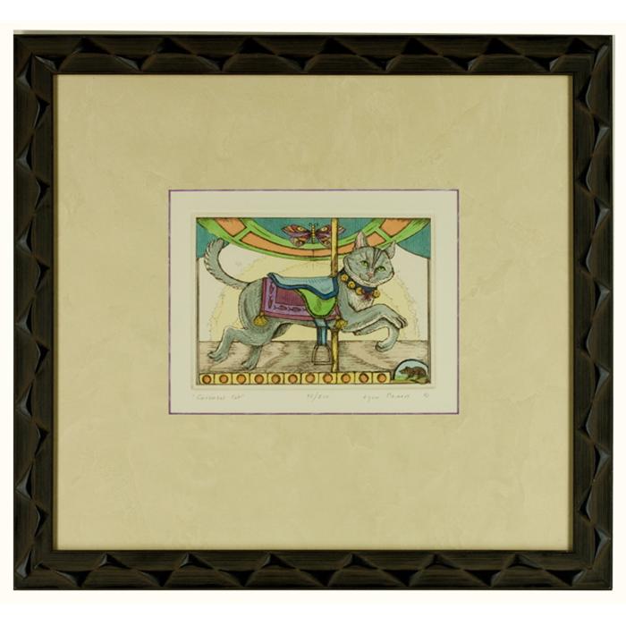 framed artwork "Carousel Cat" by Lynn Meiners