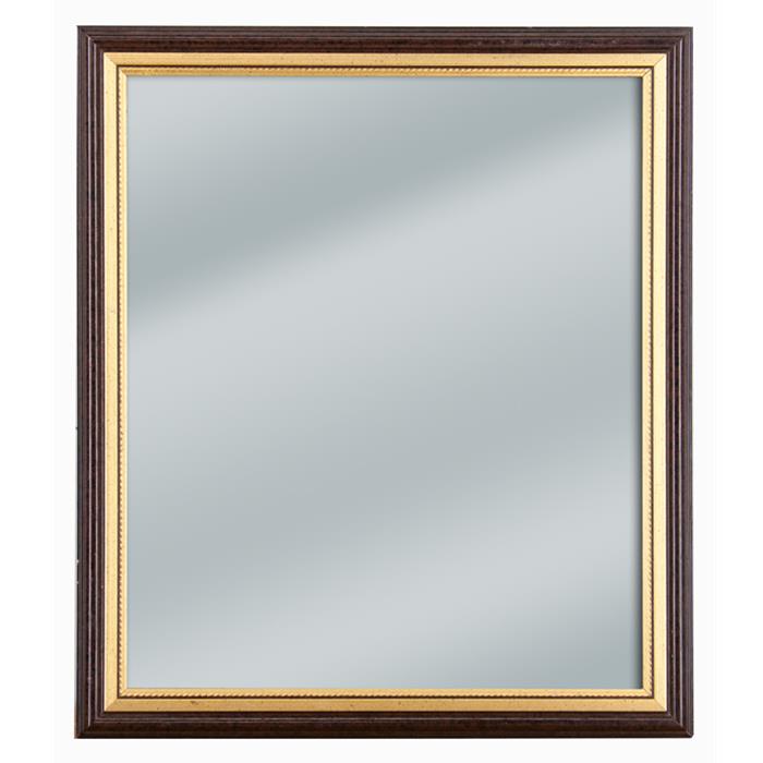 Two tone Brown and Gold wood mirror 16 1/4 x 14 1/4 | Frame It Waban Gallery 