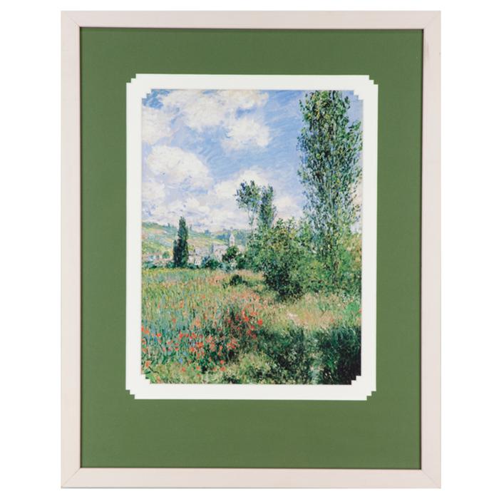 Framed artwork "Lane in the Poppy Field, Ile Saint-Martin" by Claude Monet