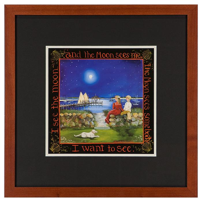 framed artwork "I See the Moon and the Moon Sees..." by Elizabeth Mumford