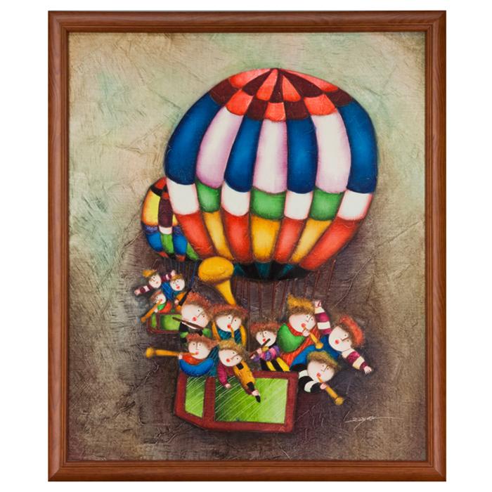 framed canvas Musicians in Hot Air Balloons