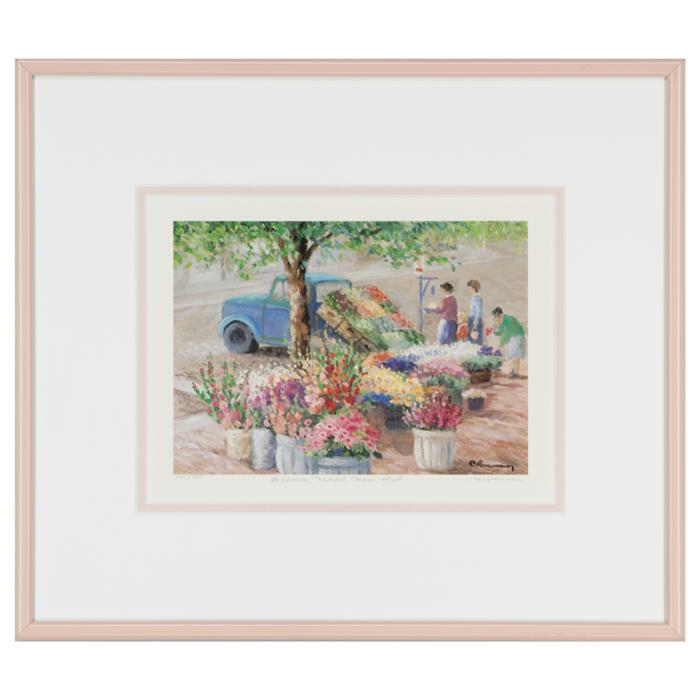 framed artwork Flower Market, Main Street (170/950) by Rowenna Dodge