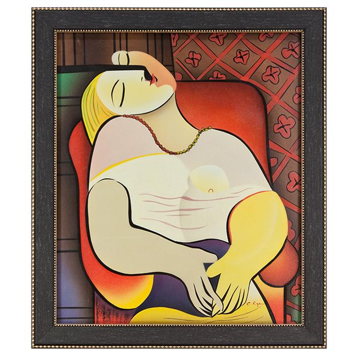 framed artwork Cubist Portrait of a Woman by C. Ryan