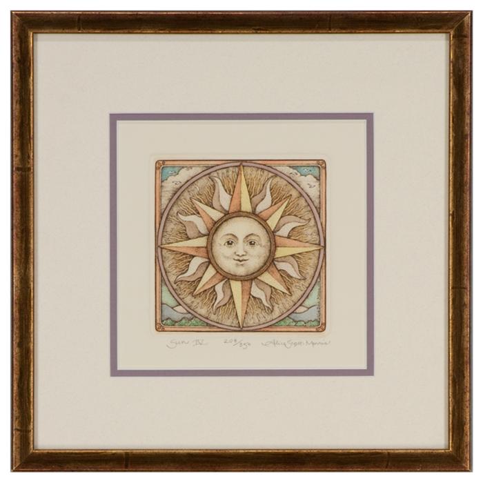 framed artwork "Sun IV" by Alice Scott-Morris