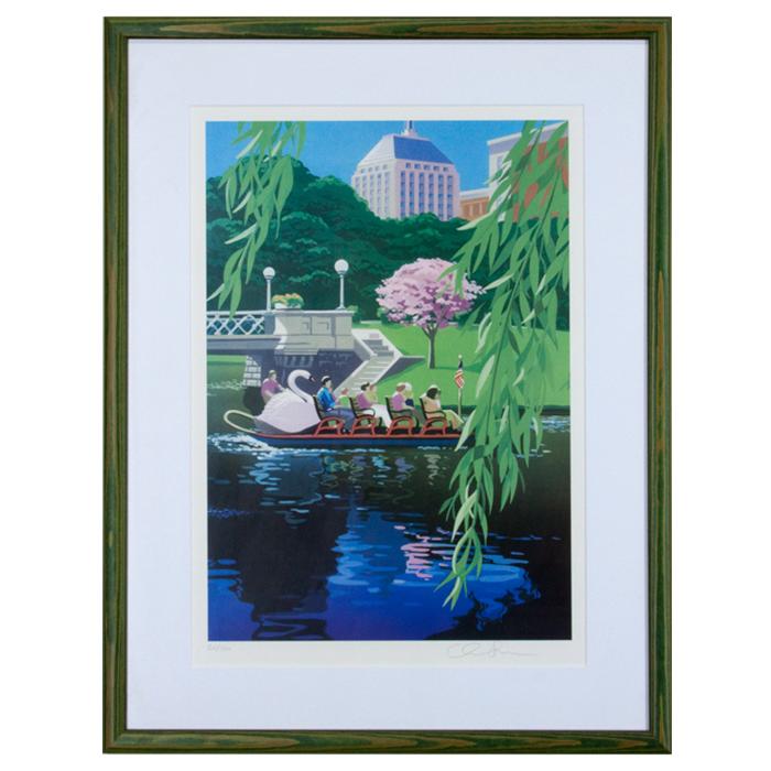 framed artwork Swan Boats by Oren Sherman