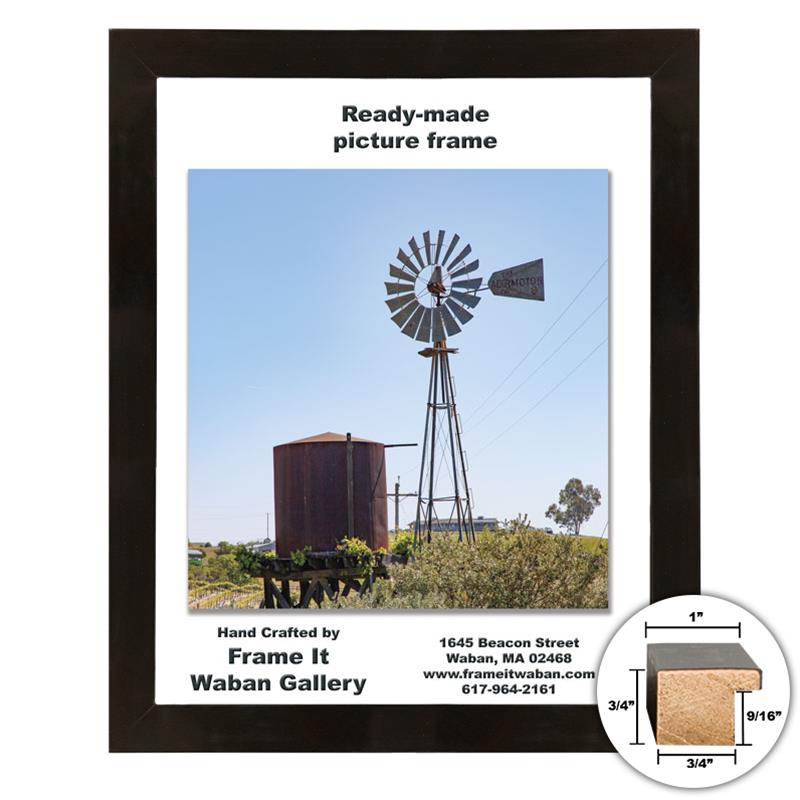 Waban Collection matte black wood 8x10 picture frame style 194B at Frame It Waban Gallery