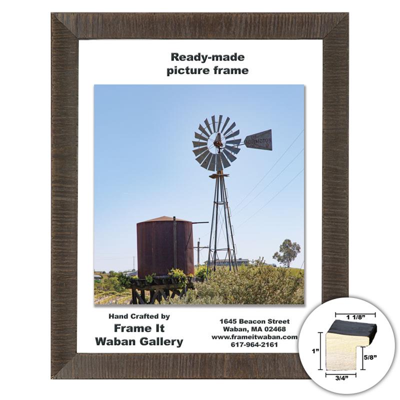 Waban Collection rustic black wood 8x10 picture frame style 372B at Frame It Waban Gallery